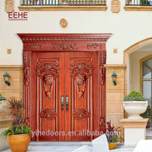 2017 Foshan Narra Solid Wood Door Design With Carving